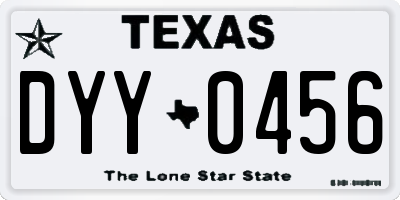 TX license plate DYY0456