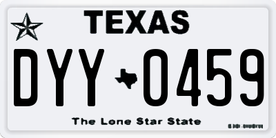 TX license plate DYY0459