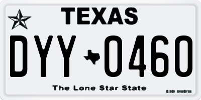 TX license plate DYY0460