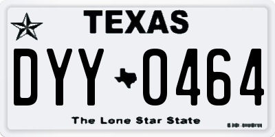 TX license plate DYY0464