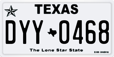 TX license plate DYY0468