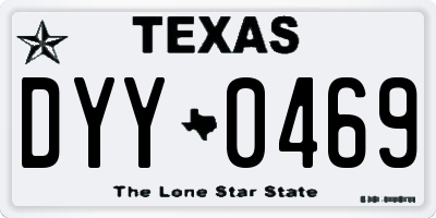 TX license plate DYY0469