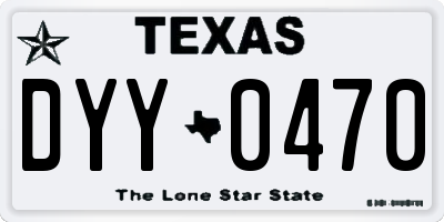 TX license plate DYY0470