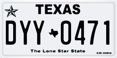 TX license plate DYY0471