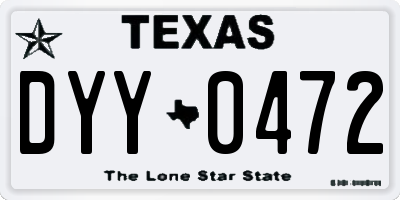 TX license plate DYY0472