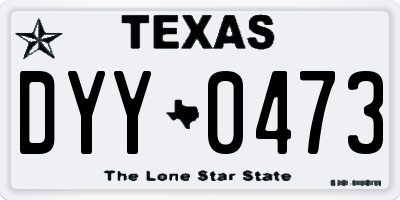 TX license plate DYY0473
