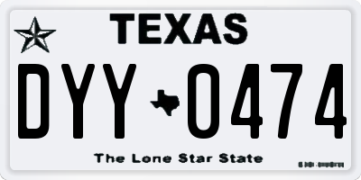TX license plate DYY0474