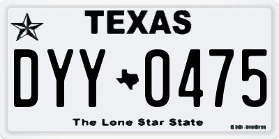 TX license plate DYY0475