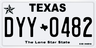 TX license plate DYY0482