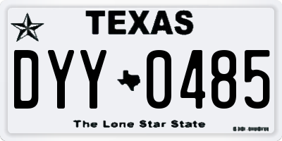 TX license plate DYY0485