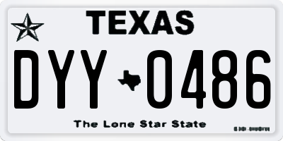 TX license plate DYY0486