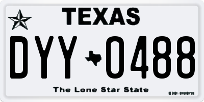 TX license plate DYY0488