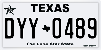 TX license plate DYY0489