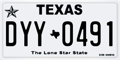 TX license plate DYY0491