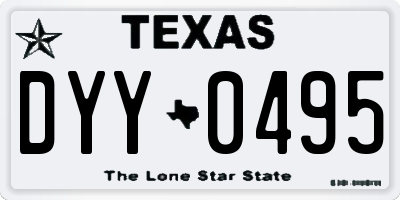 TX license plate DYY0495