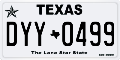TX license plate DYY0499