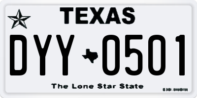 TX license plate DYY0501
