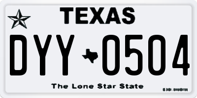 TX license plate DYY0504