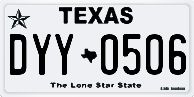 TX license plate DYY0506