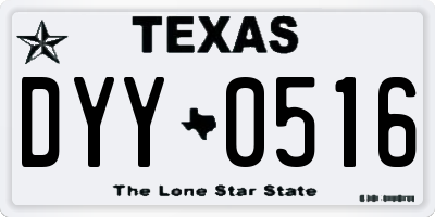 TX license plate DYY0516