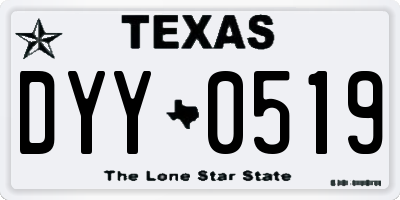 TX license plate DYY0519