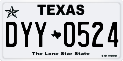 TX license plate DYY0524