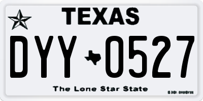 TX license plate DYY0527