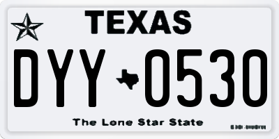 TX license plate DYY0530