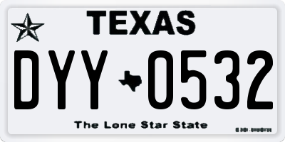 TX license plate DYY0532