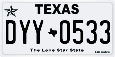 TX license plate DYY0533