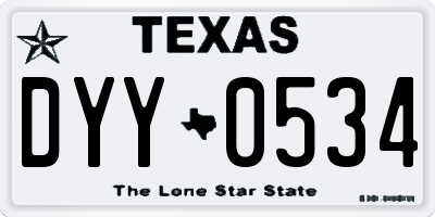 TX license plate DYY0534