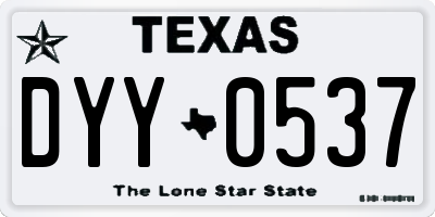 TX license plate DYY0537
