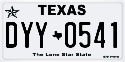 TX license plate DYY0541