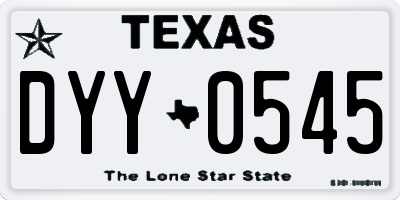 TX license plate DYY0545