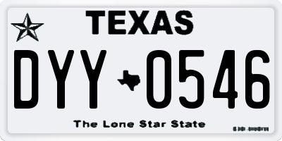 TX license plate DYY0546