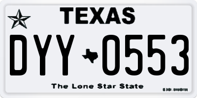 TX license plate DYY0553