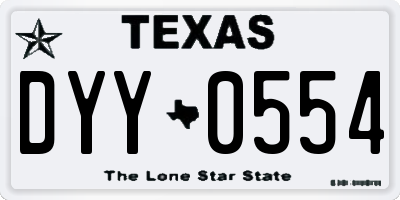 TX license plate DYY0554