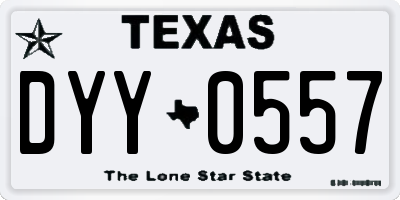 TX license plate DYY0557