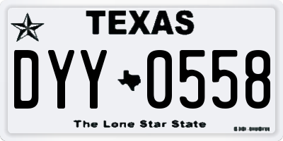 TX license plate DYY0558
