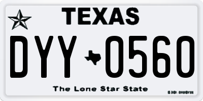 TX license plate DYY0560