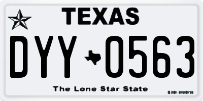 TX license plate DYY0563