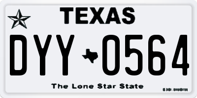 TX license plate DYY0564
