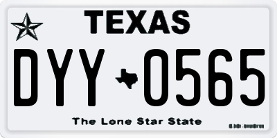 TX license plate DYY0565