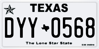TX license plate DYY0568