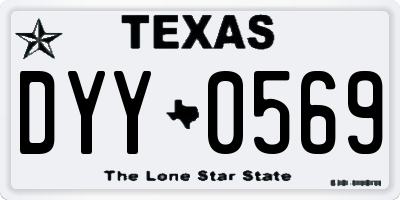 TX license plate DYY0569