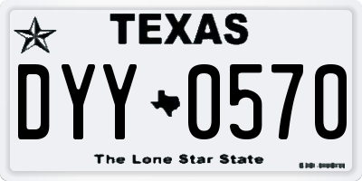 TX license plate DYY0570