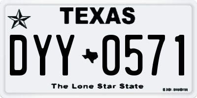 TX license plate DYY0571