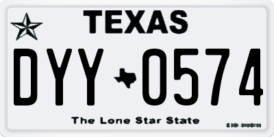 TX license plate DYY0574