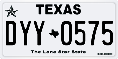 TX license plate DYY0575