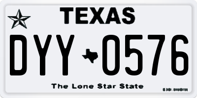 TX license plate DYY0576